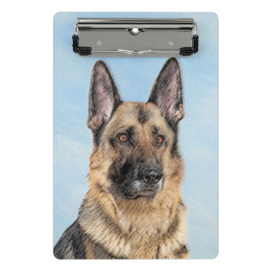German Shepherd Painting - Cute Original Dog Art Mini Clipboard