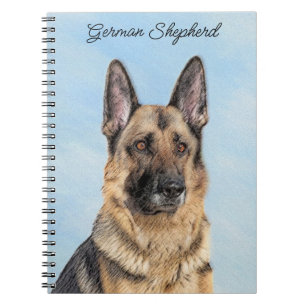 German Shepherd Painting - Cute Original Dog Art Notebook