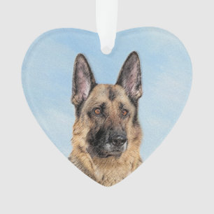 German Shepherd Painting - Cute Original Dog Art Ornament