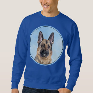 German Shepherd Painting - Cute Original Dog Art Sweatshirt