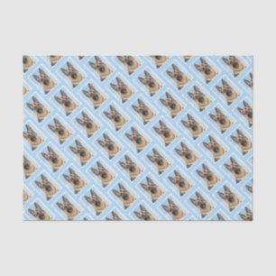 German Shepherd Painting - Cute Original Dog Art Tissue Paper