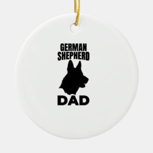 German Shepherd Papa Ceramic Tree Decoration