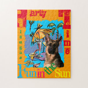 German Shepherd PartyTime Jigsaw Puzzle