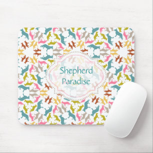 German Shepherd Pastel Pattern Mouse Pad