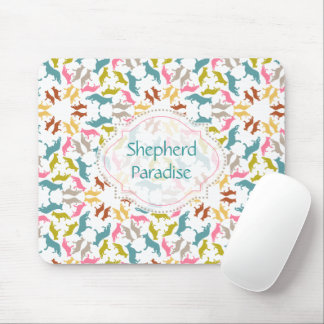 German Shepherd Pastel Pattern Mouse Pad