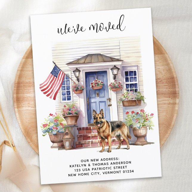 German Shepherd Patriotic Personalised Dog Moving Announcement (Creator Uploaded)