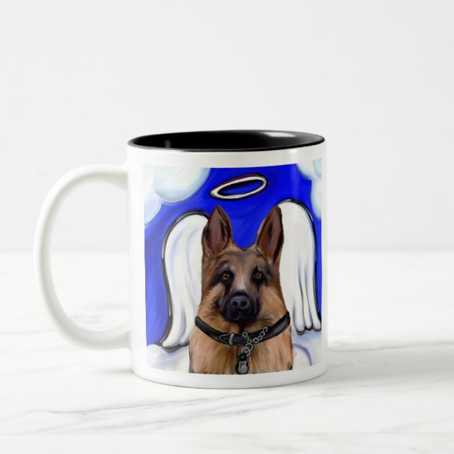 German Shepherd Patrol Dog Two-Tone Coffee Mug (Left)