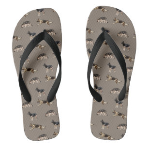 German Shepherd Pattern (Brown) Jandals