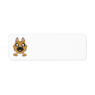 german shepherd peeking cartoon