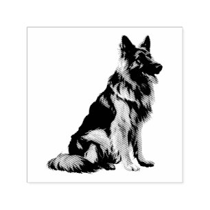 German Shepherd Pet Dog Animal Art Self-inking Stamp