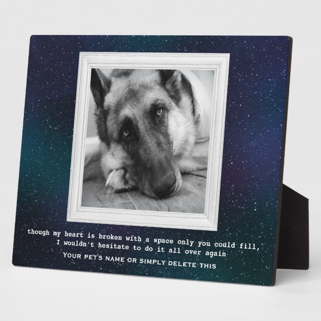 German Shepherd Pet Memorial with Your Photo Plaque (Side)