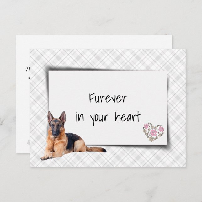 German Shepherd Pet Sympathy Loss Postcard (Front/Back)