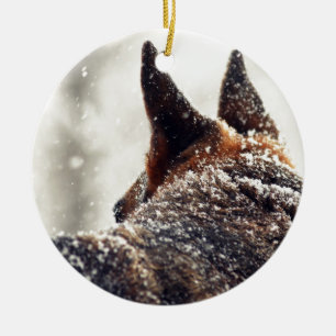 German Shepherd Photo Ceramic Tree Decoration