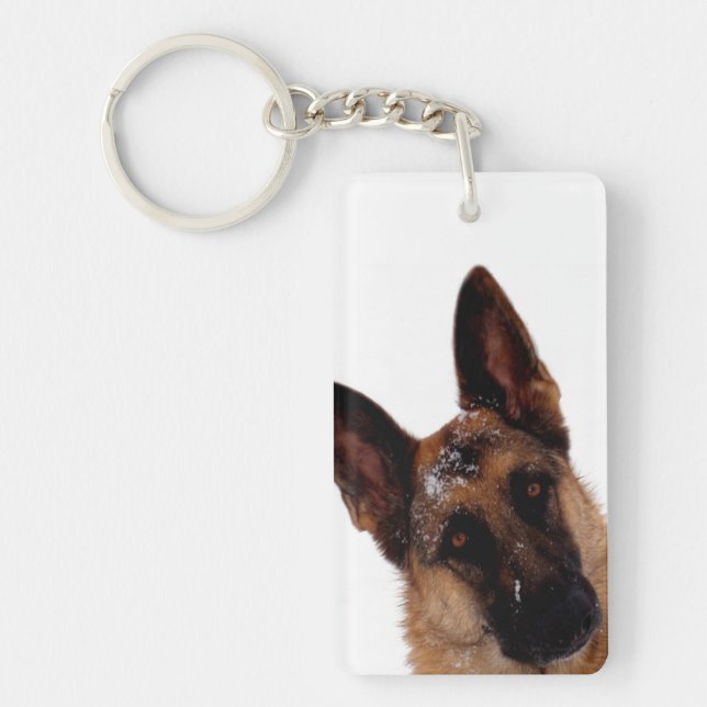 German Shepherd Photo Key Ring (Front)