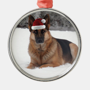 German Shepherd Photo Metal Tree Decoration