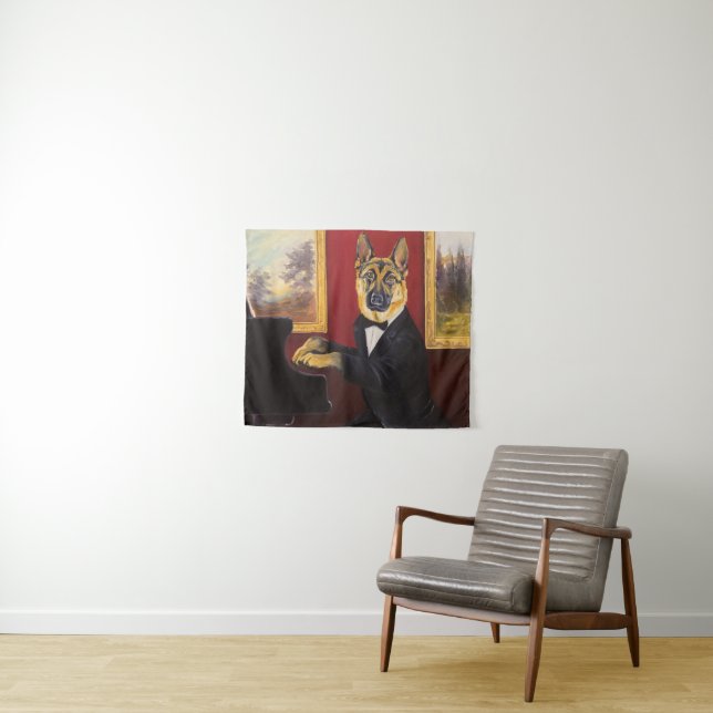 German Shepherd | Piano Waltz Tapestry (In Situ (Horizontal))