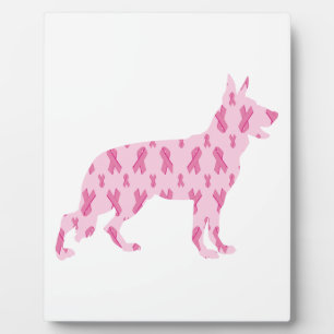 German Shepherd Pink Cancer Ribbons Plaque