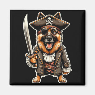 German Shepherd Pirate Dog Halloween Party Magnet