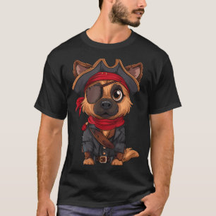 German Shepherd Pirate Dog Halloween Party T-Shirt