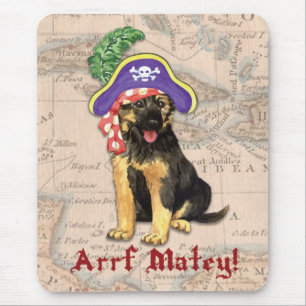German Shepherd Pirate Mouse Pad