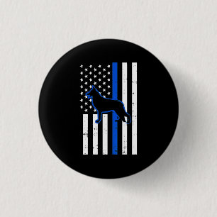 German Shepherd Police Dog K9 Patriotic 3 Cm Round Badge