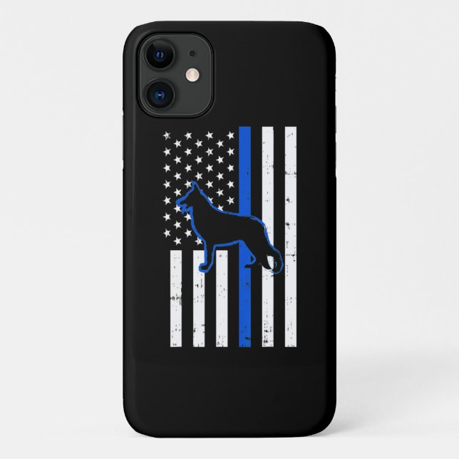 German Shepherd Police Dog K9 Patriotic Case-Mate iPhone Case (Back)