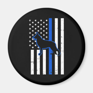 German Shepherd Police Dog K9 Patriotic Magnet