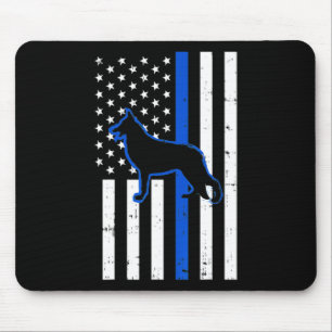 German Shepherd Police Dog K9 Patriotic Mouse Pad