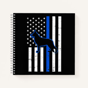 German Shepherd Police Dog K9 Patriotic Notebook