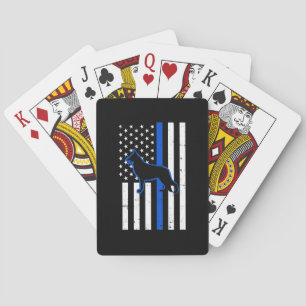 German Shepherd Police Dog K9 Patriotic Playing Cards