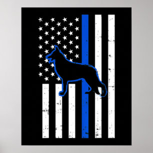 German Shepherd Police Dog K9 Patriotic Poster