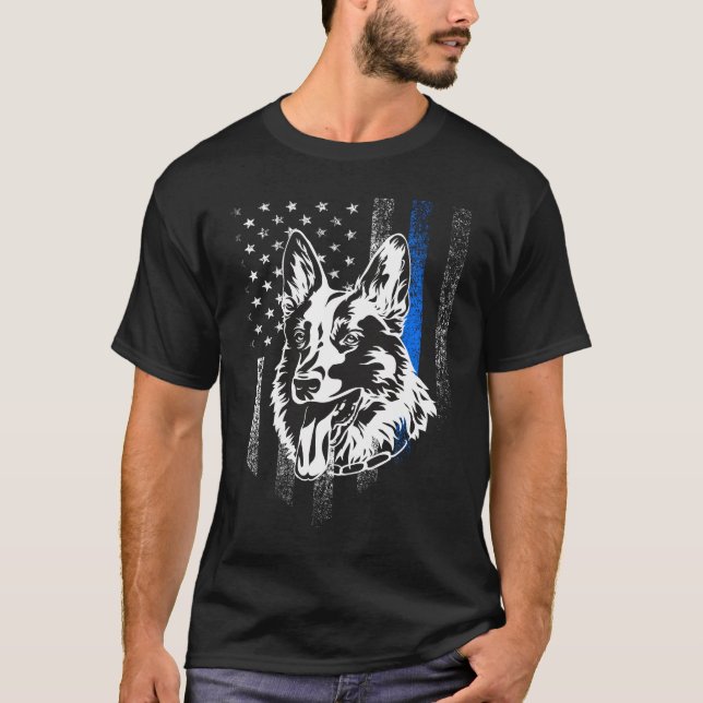 German Shepherd Police Dog T-Shirt (Front)