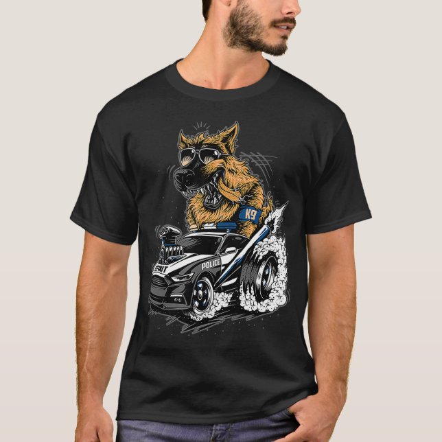 German Shepherd Police K9 Unit T-Shirt (Front)