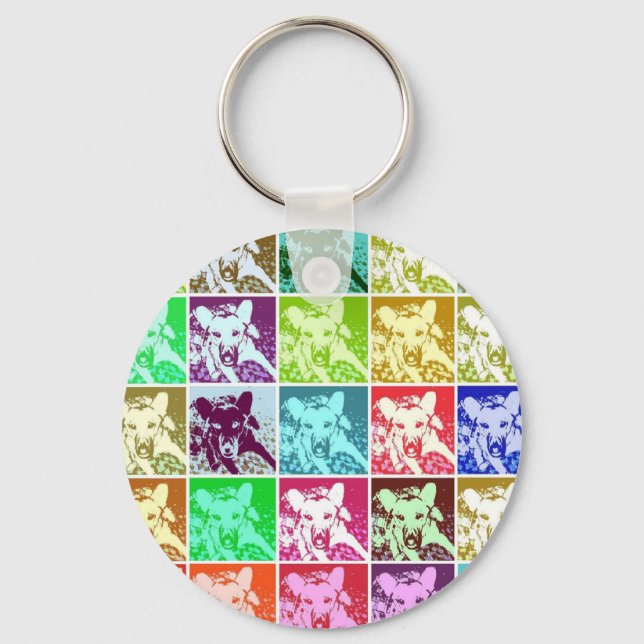 German Shepherd Pop Art Key Ring (Front)
