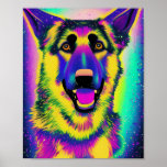 German Shepherd Pop Art   Poster<br><div class="desc">Introducing German Shepherd Pop Art! This design is perfect for anyone who loves dogs and wants to show their support for their favourite breed. Featuring a vivid and colourful piece of art that is sure to turn heads and truly unique. Go ahead and show off your love for German Shepherds...</div>
