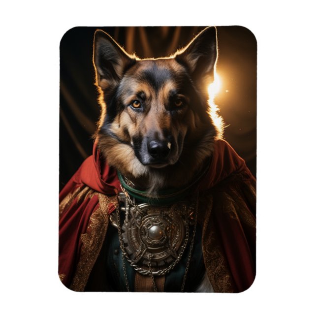 German shepherd portrait photo magnet (Vertical)