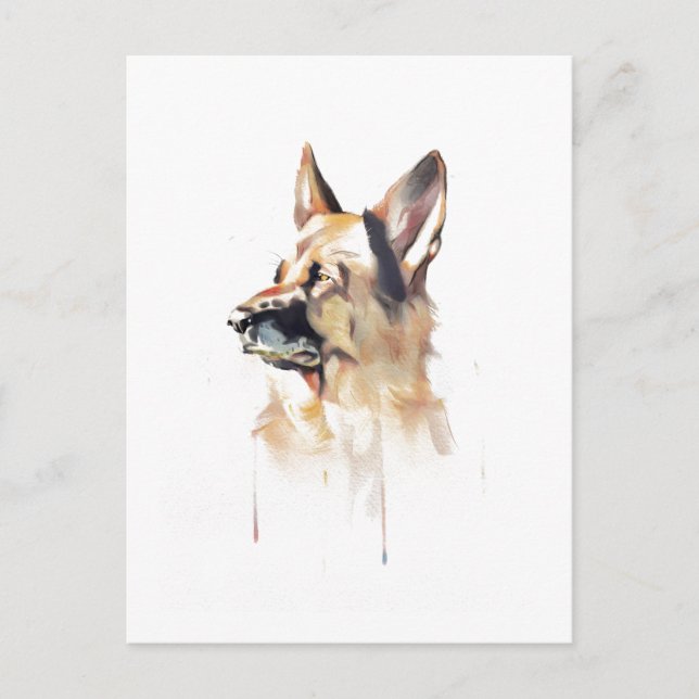 German Shepherd Postcard, Dog Lover Gift Postcard (Front)