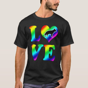 German Shepherd Pride Rainbow Love T-Shirt