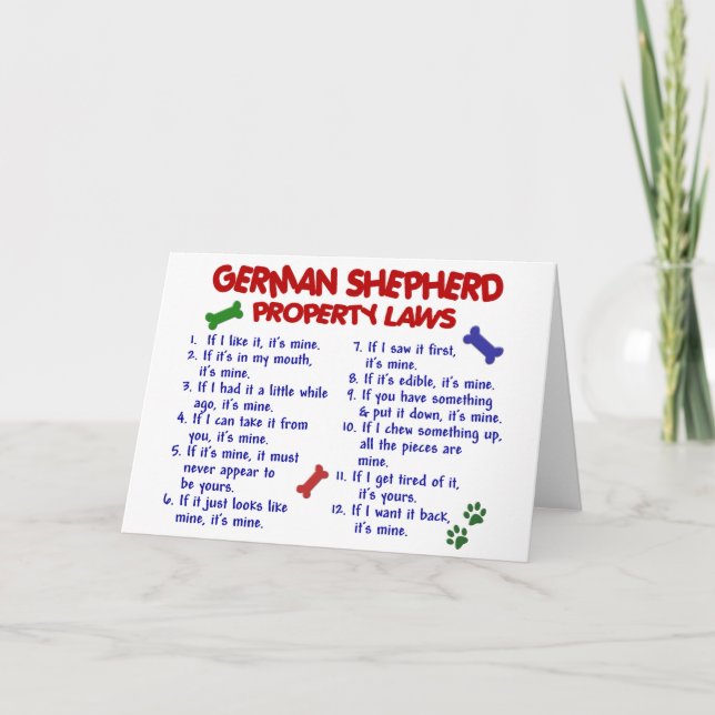 GERMAN SHEPHERD Property Laws 2 Card (Front)