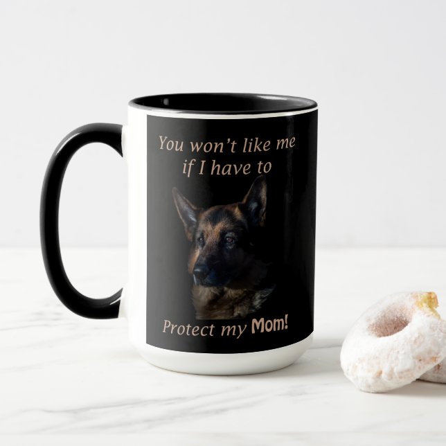 German Shepherd Protect My Mum Mug (With Donut)