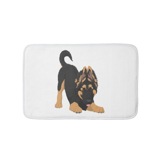 German Shepherd Puppy  Bath Mat (Front)