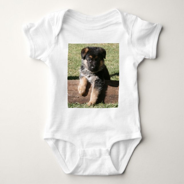 German Shepherd Puppy "Big Max" Baby Bodysuit (Front)