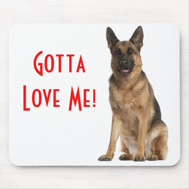 German Shepherd  Puppy Dog Computer Mousepad (Front)