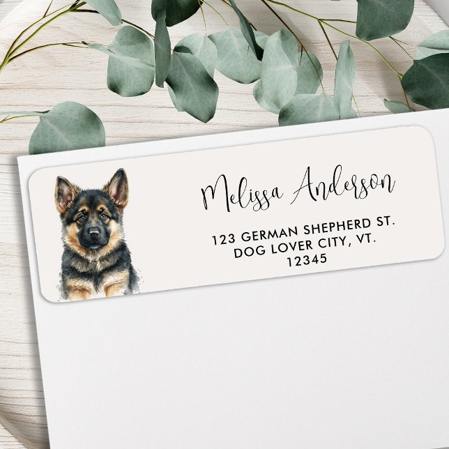 German Shepherd Puppy Dog Cute Return Address (Creator Uploaded)