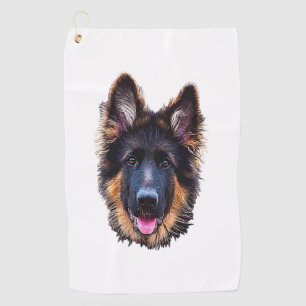 German Shepherd Puppy Dog   Golf Towel