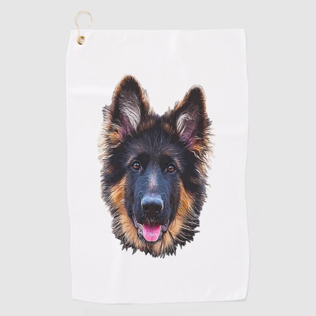 German Shepherd Puppy Dog   Golf Towel (Front)
