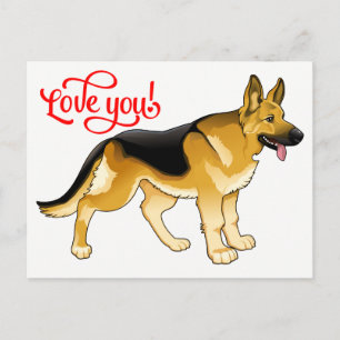 German Shepherd Puppy Dog Love, Thinking of You Postcard