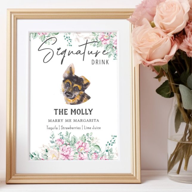 German Shepherd Puppy Dog Signature Drink Sign (Creator Uploaded)