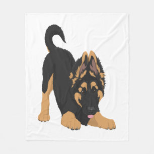 German Shepherd Puppy Fleece Blanket