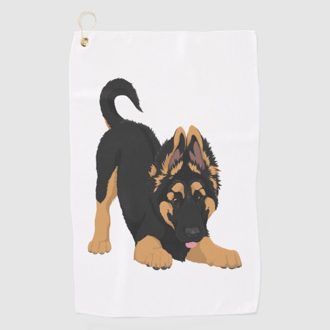 German Shepherd Puppy  Golf Towel (Front)